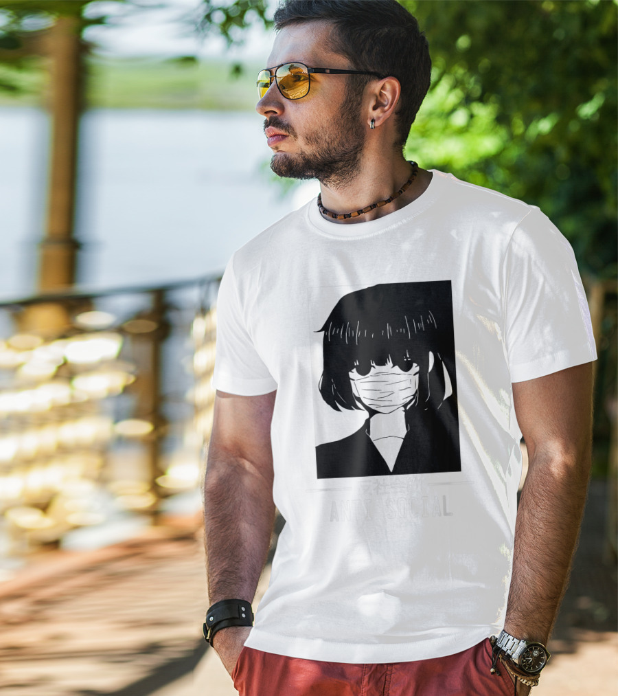 Anime Anti Social Japanese Text Vaporwave Aesthetic T-Shirt