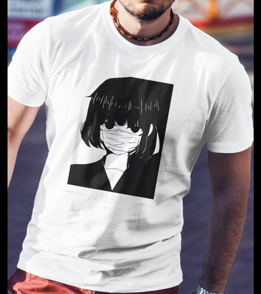 Anime Anti Social Japanese Text Vaporwave Aesthetic T-Shirt
