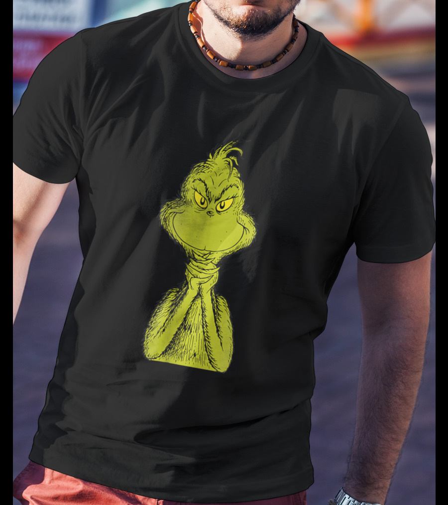 Dr Seuss Classic Sly Grinch Iconic Mischievous Expression T-Shirt