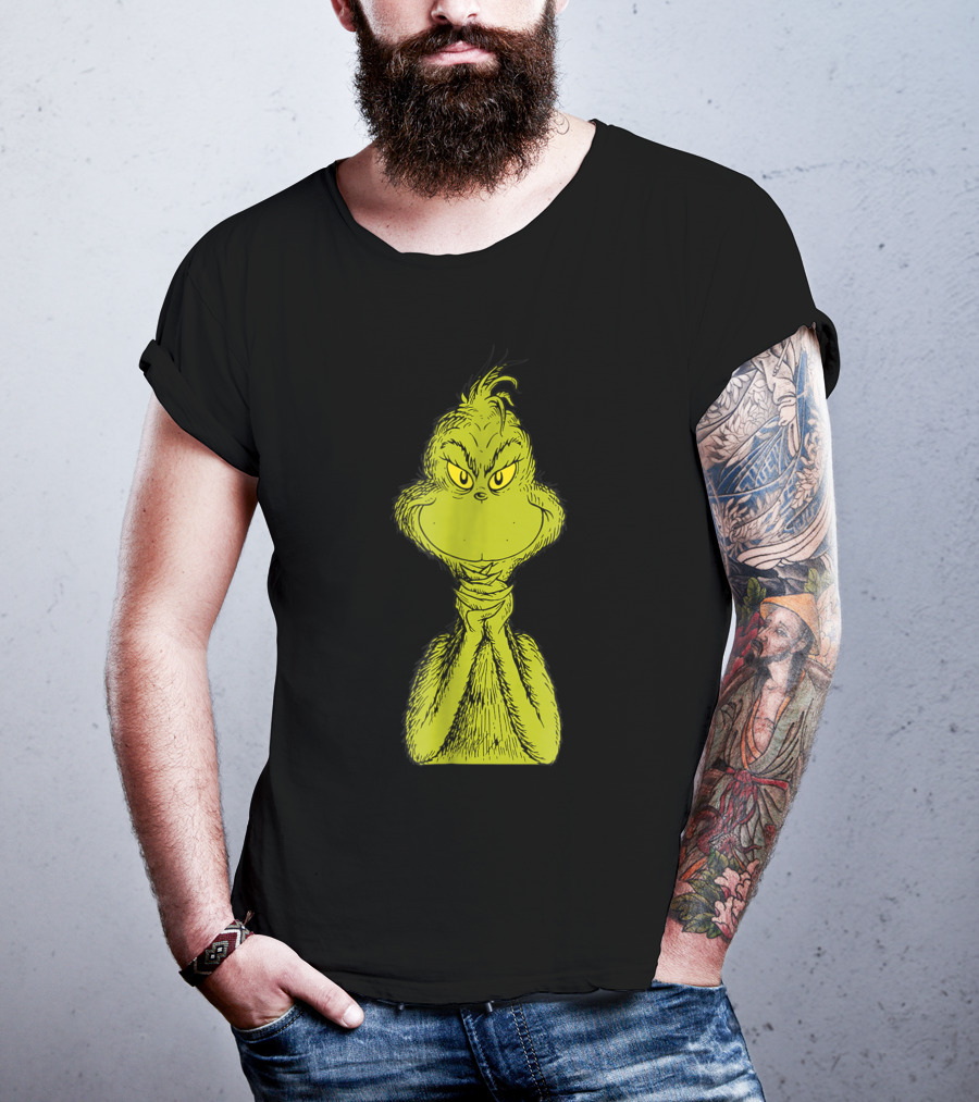Dr Seuss Classic Sly Grinch Iconic Mischievous Expression T-Shirt