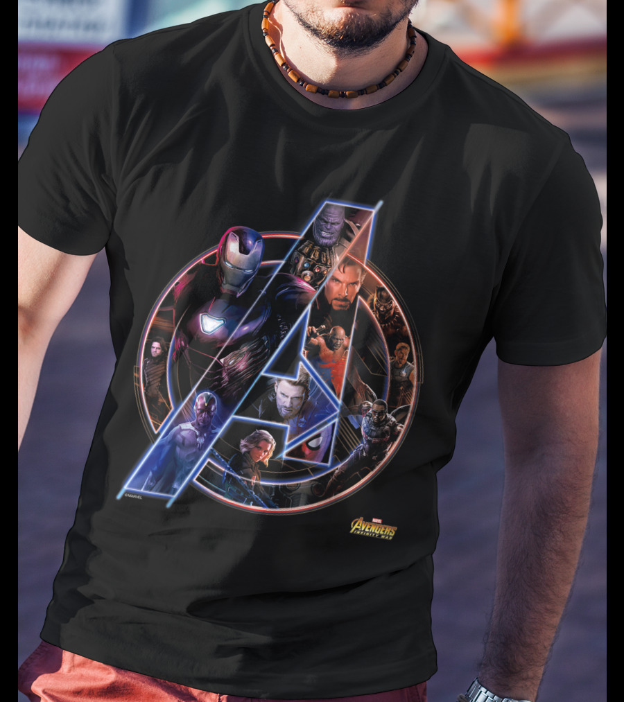 Avengers Infinity War Neon Team Marvel Characters T-Shirt