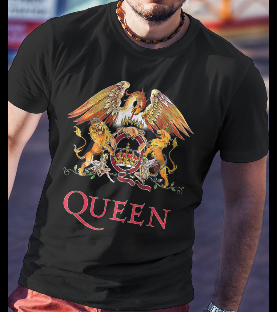 Queen Crest Logo Lions Phoenix Crown T-Shirt
