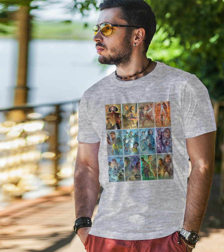 Star Wars Celebration Mural Panels Iconic Characters And Scenes T-Shirt