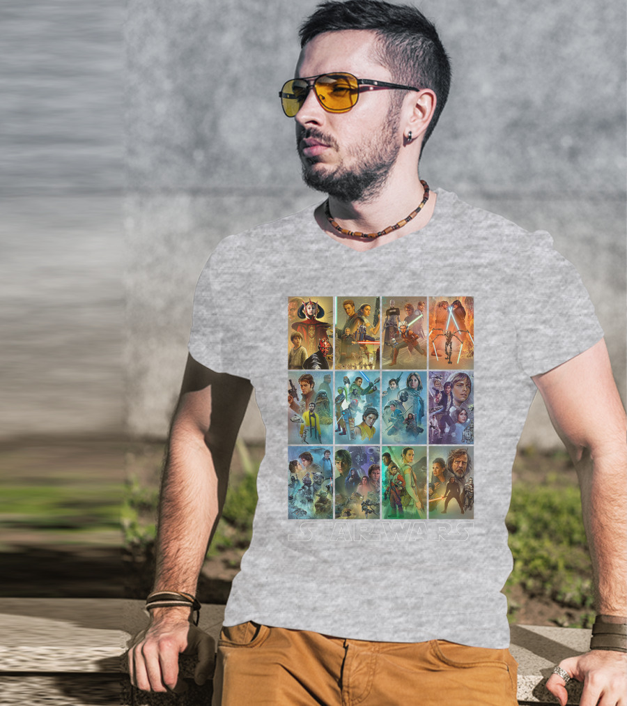 Star Wars Celebration Mural Panels Iconic Characters And Scenes T-Shirt