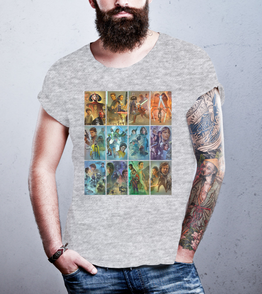 Star Wars Celebration Mural Panels Iconic Characters And Scenes T-Shirt
