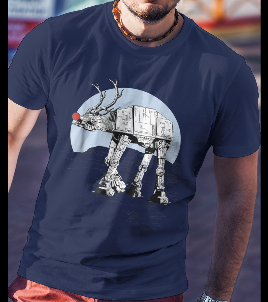 Star Wars Rudolph AT-AT Walker Moonlit Scene T-Shirt