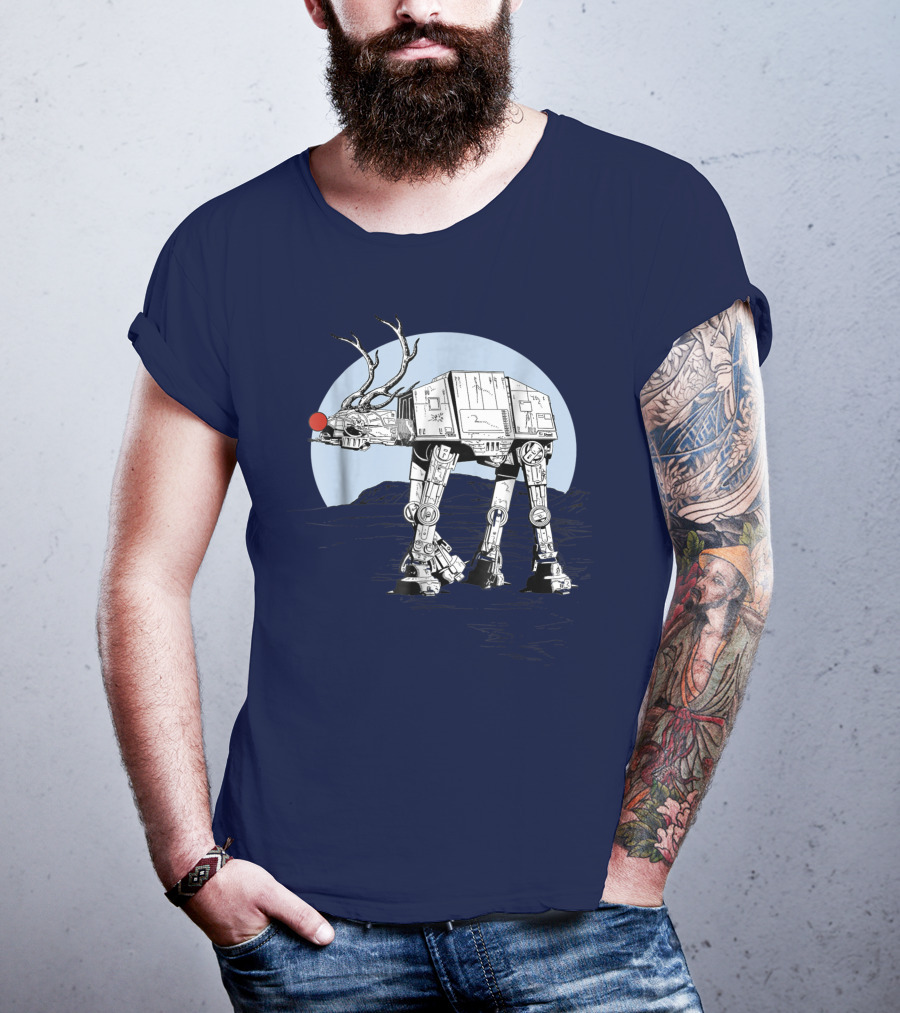 Star Wars Rudolph AT-AT Walker Moonlit Scene T-Shirt