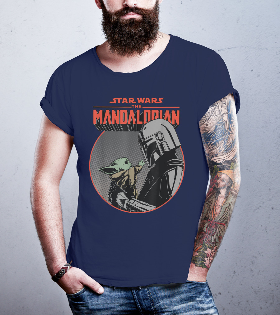 Star Wars The Mandalorian Mando And The Child Vintage Comic T-Shirt