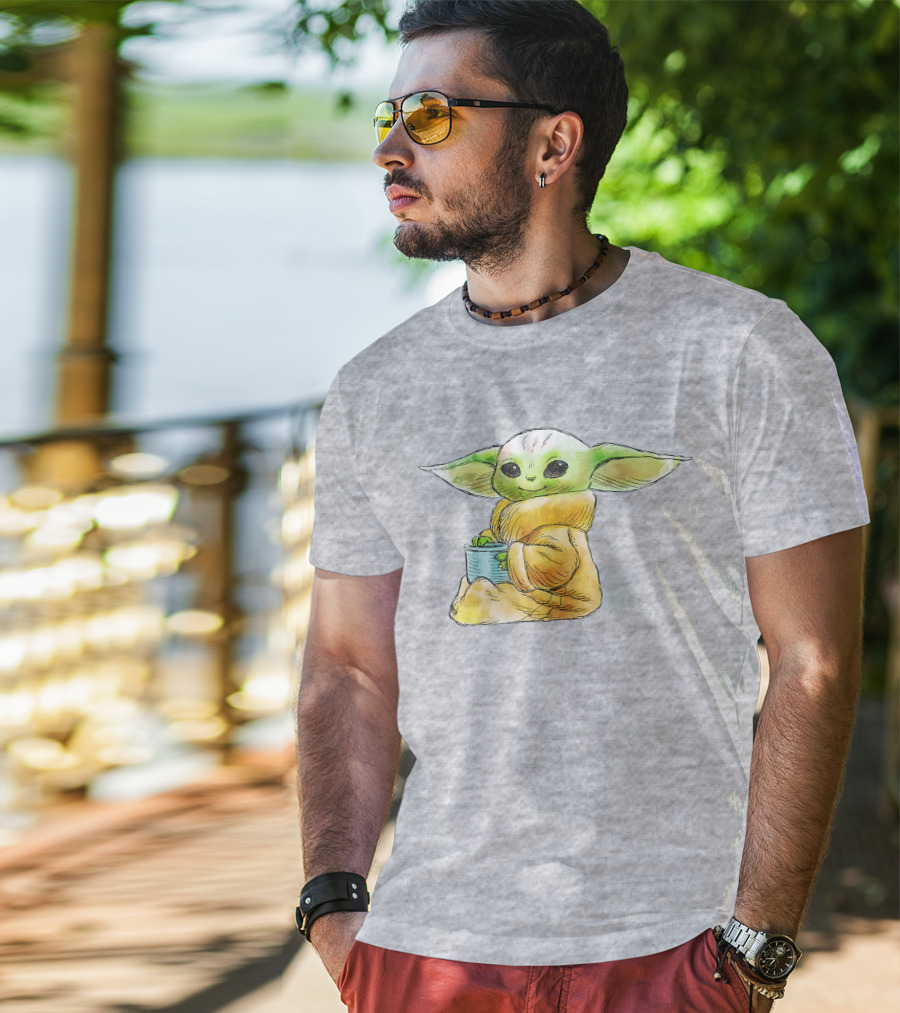 Star Wars The Mandalorian The Child Baby Yoda Drinking Soup T-Shirt