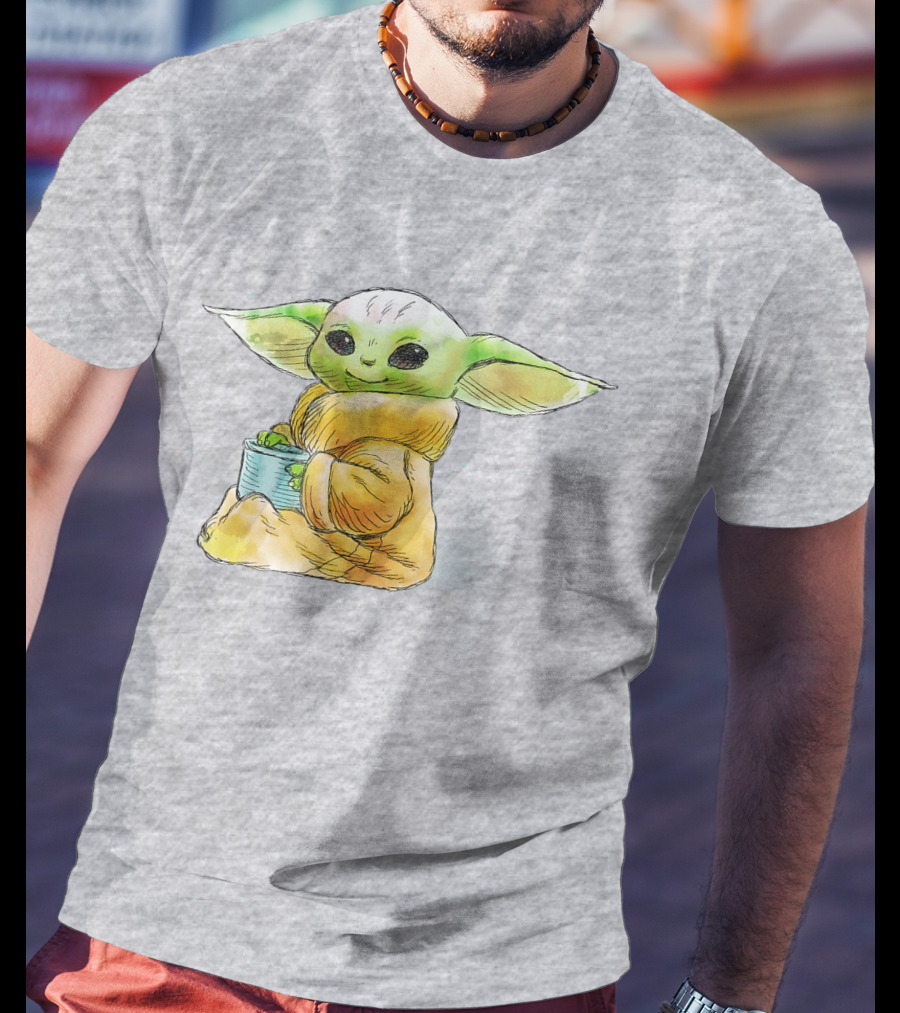 Star Wars The Mandalorian The Child Baby Yoda Drinking Soup T-Shirt