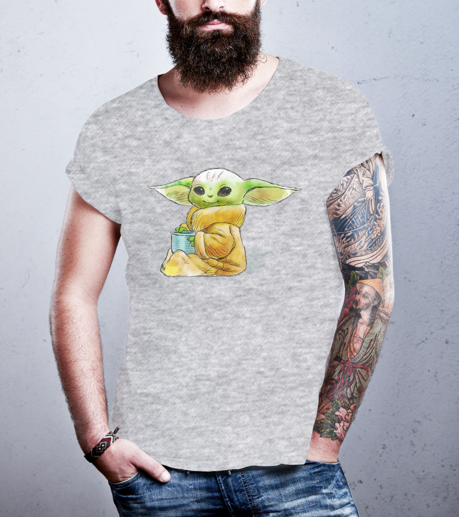Star Wars The Mandalorian The Child Baby Yoda Drinking Soup T-Shirt