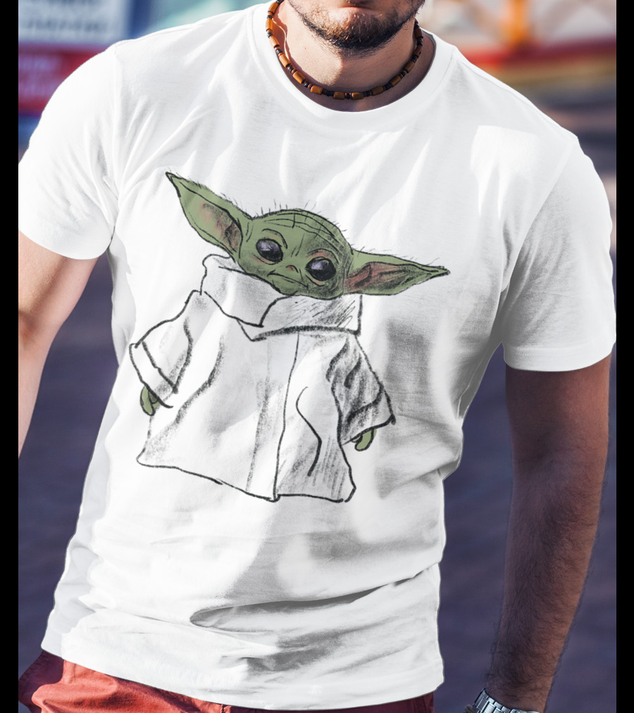 Star Wars The Mandalorian The Child Sketch Drawing T-Shirt