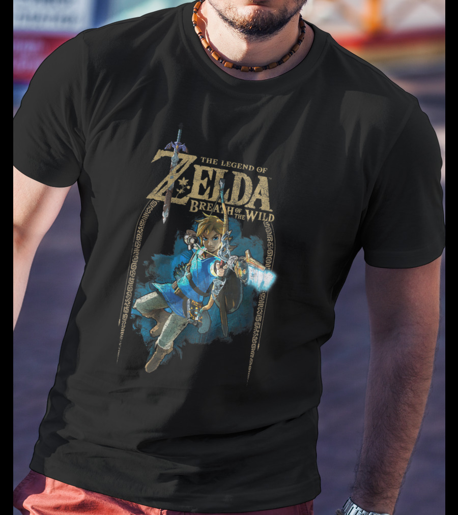The Legend Of Zelda Breath Of The Wild Link Archery Action T-Shirt