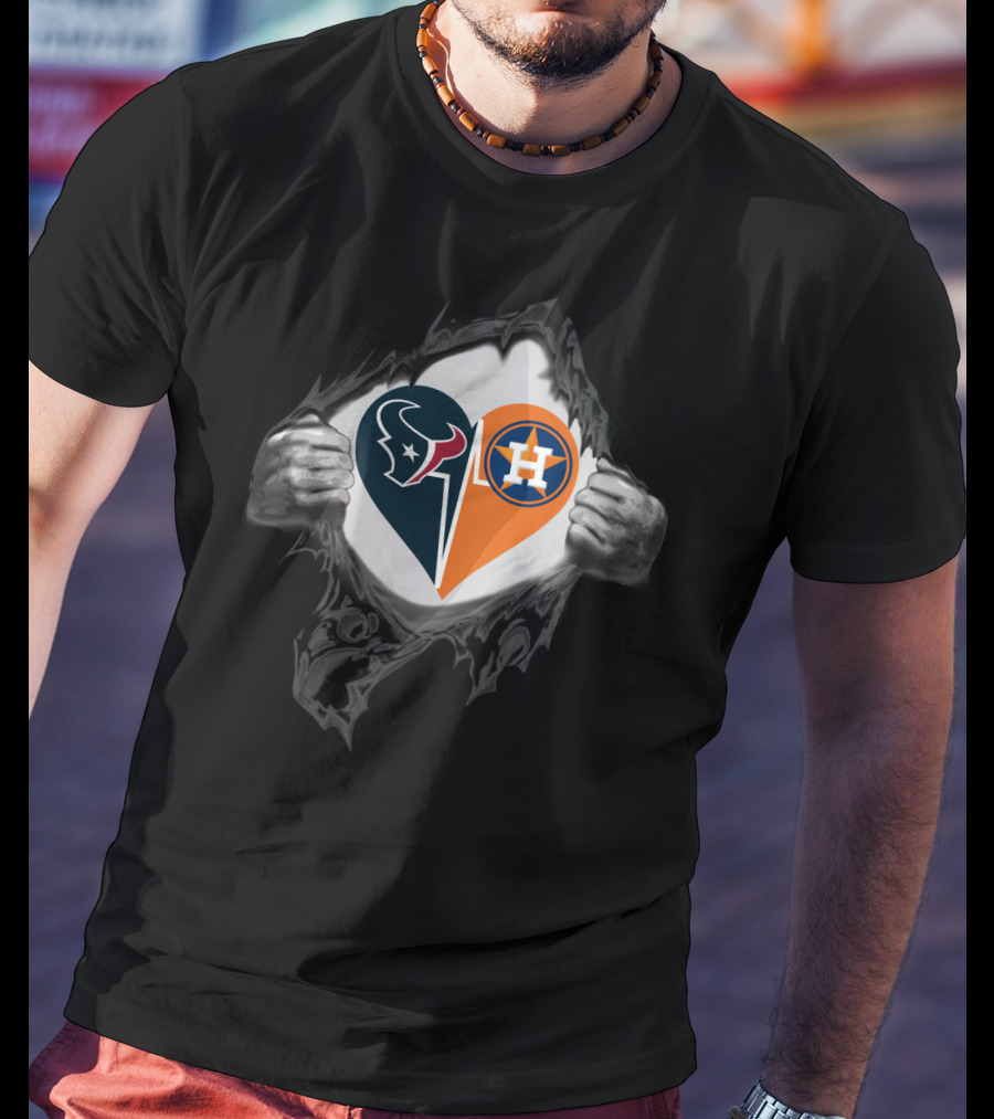 Texans And Astros Heart T-Shirt