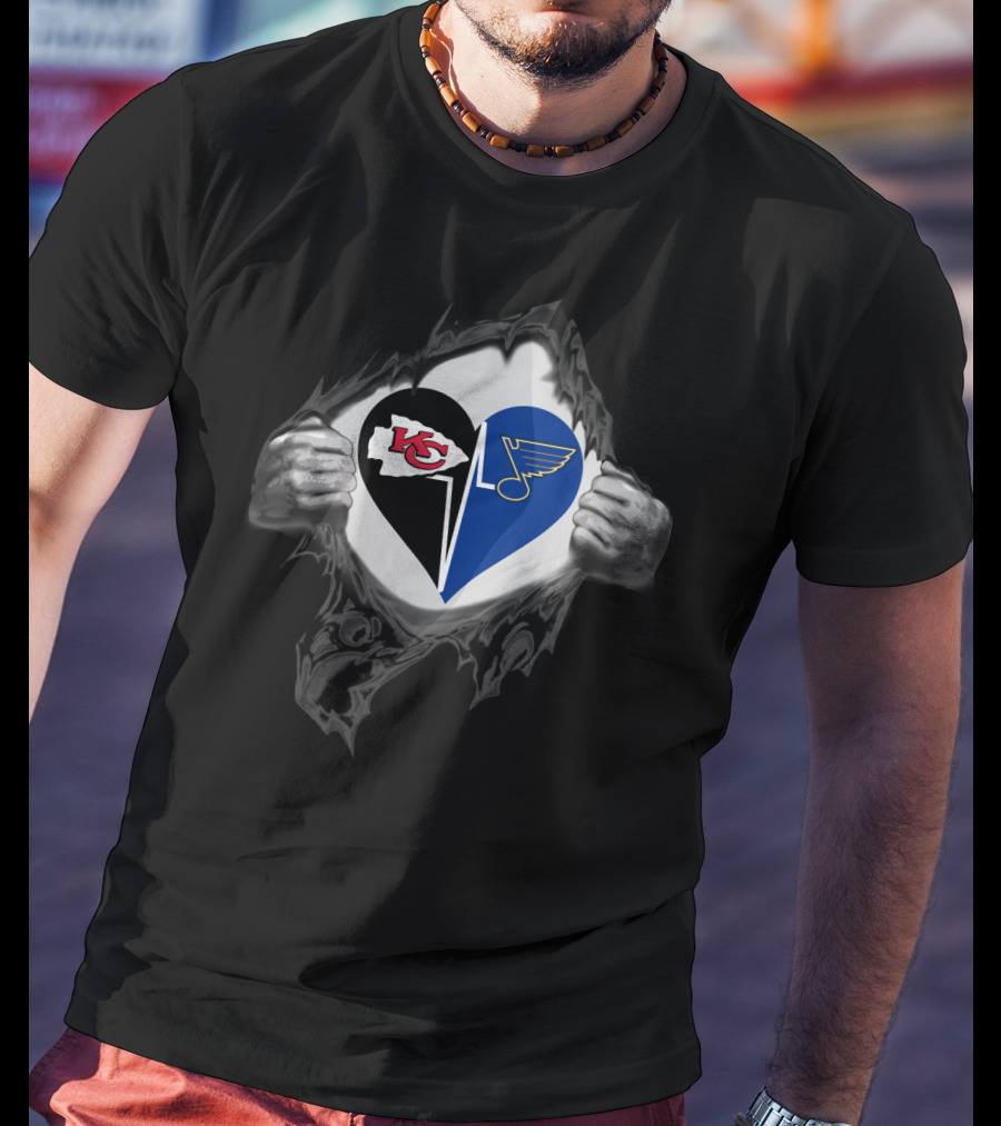 Kansas City Chiefs And St. Louis Blues Heart T-Shirt