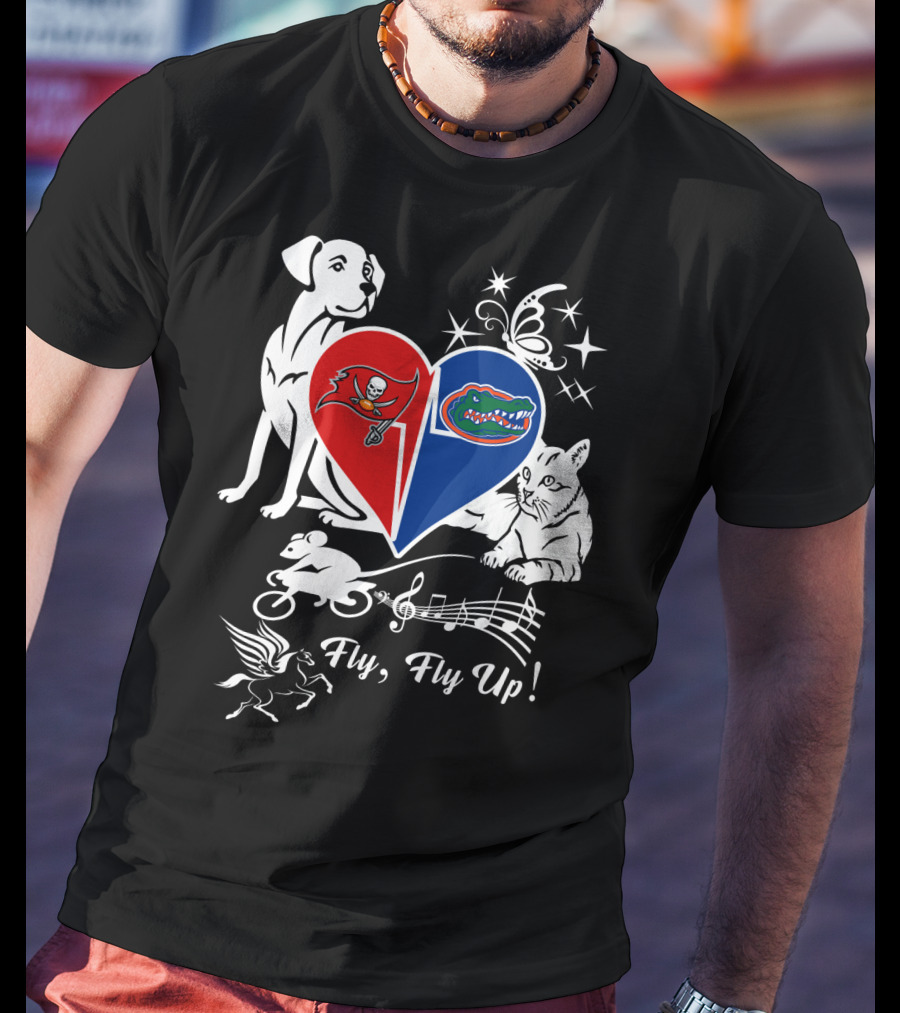 Buccaneers Gators Heart Fly Fly Up Dog Cat Butterfly Musical Pegasus T-Shirt
