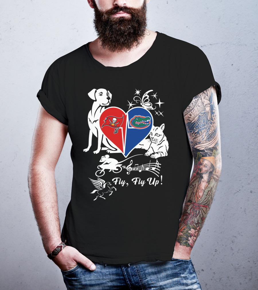 Buccaneers Gators Heart Fly Fly Up Dog Cat Butterfly Musical Pegasus T-Shirt