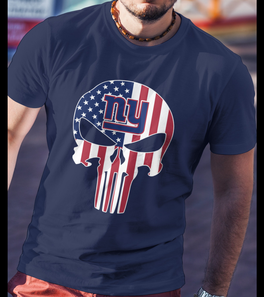 Ny Giants American Flag Punisher Skull T-Shirt