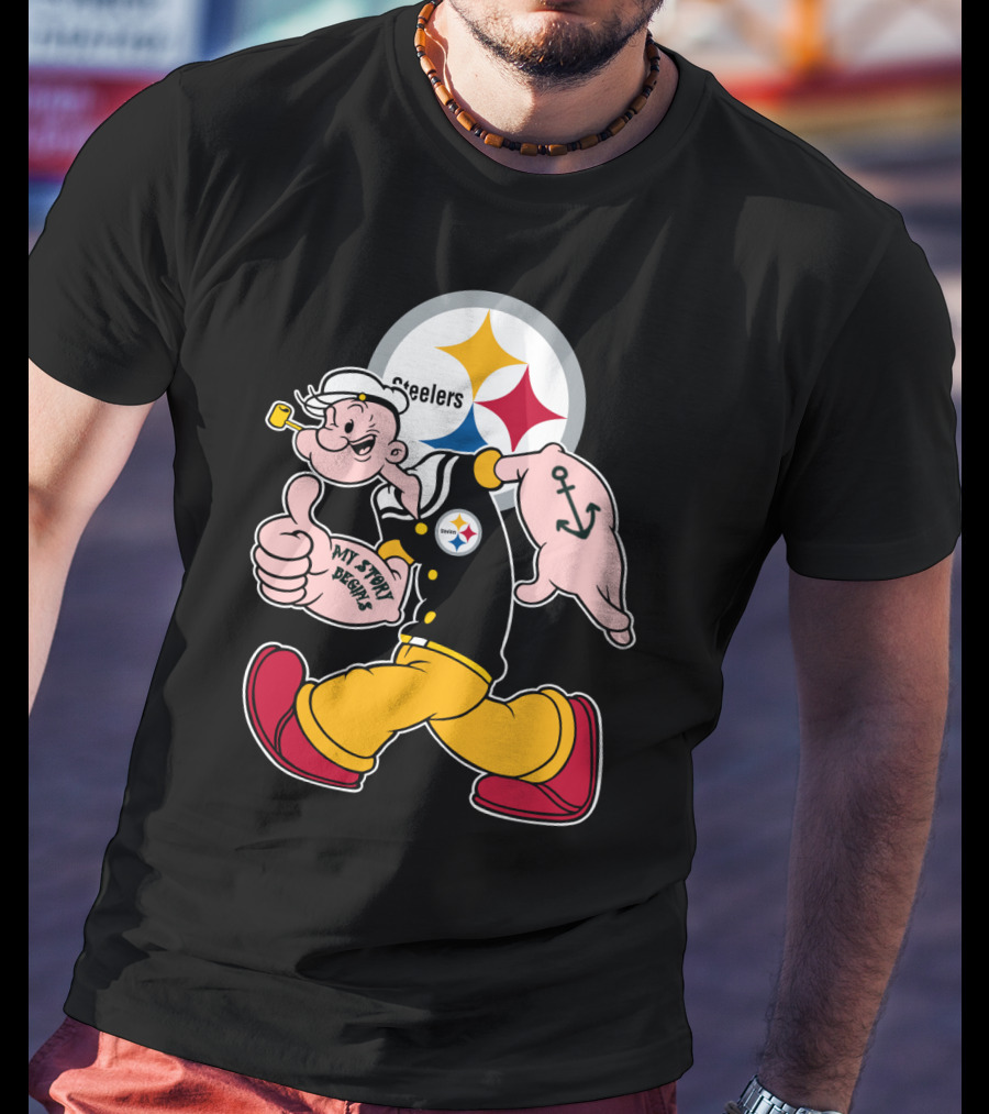 Steelers Popeye My Story Begins T-Shirt