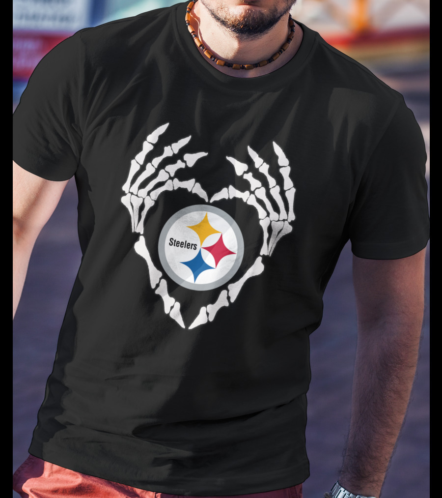 Steelers Skeleton Heart T-Shirt
