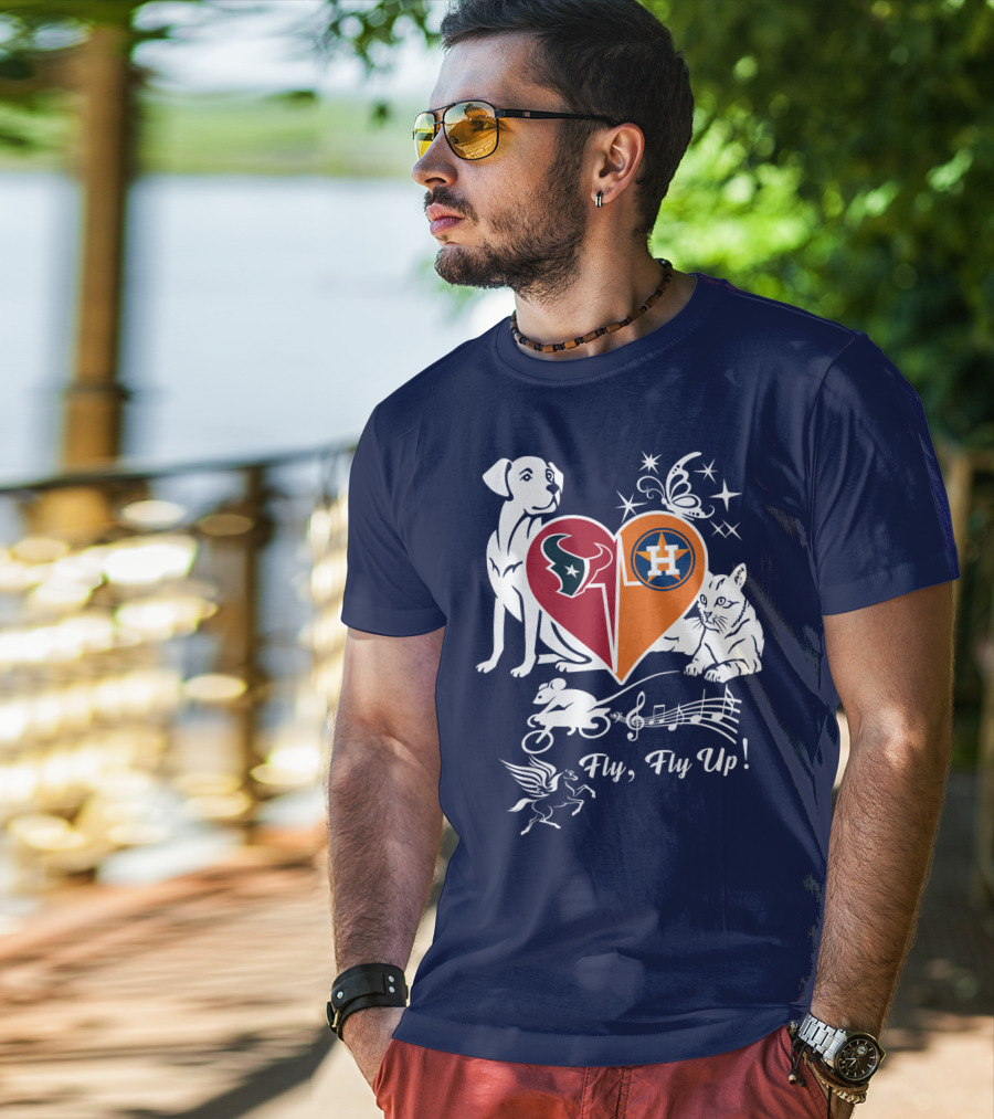 Houston Texans And Astros Love Fly Fly Up T-Shirt