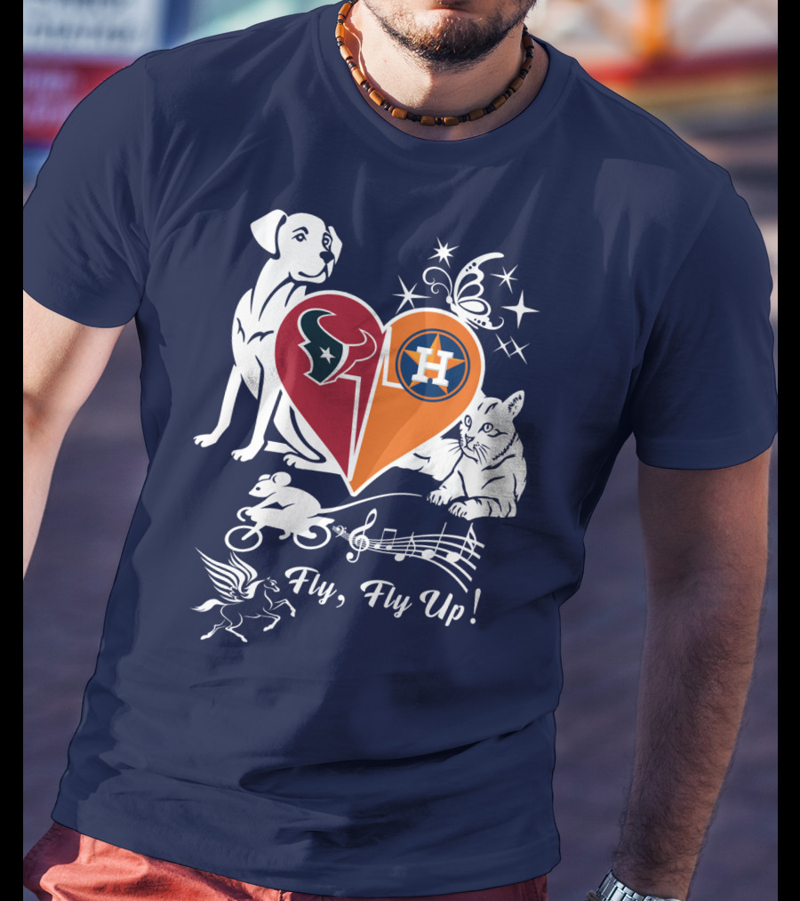 Houston Texans And Astros Love Fly Fly Up T-Shirt