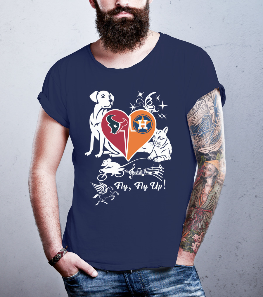 Houston Texans And Astros Love Fly Fly Up T-Shirt