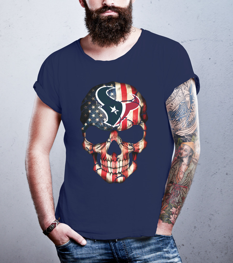 Texans Skull American Flag T-Shirt