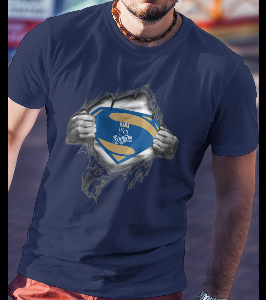 Kansas City Royals Superman Logo Torn T-Shirt