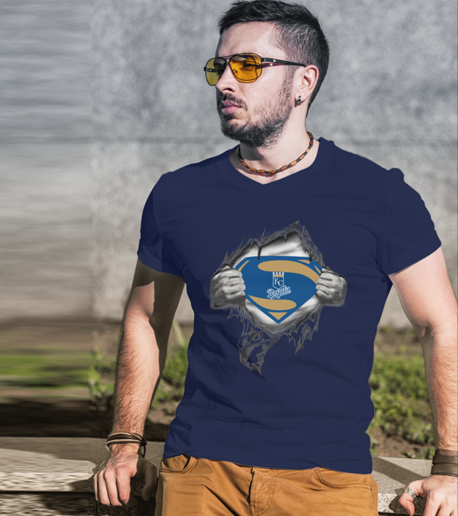 Kansas City Royals Superman Logo Torn T-Shirt