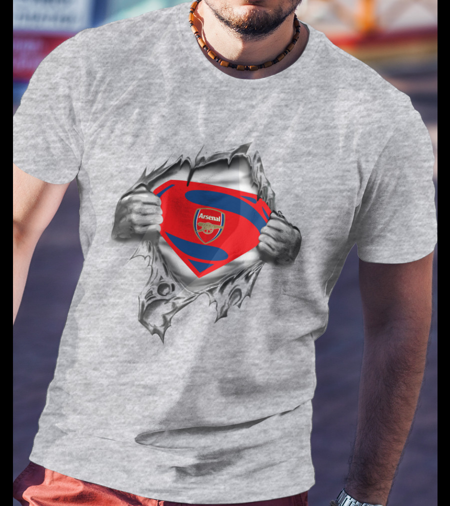 Arsenal Superman Shield Logo Peel T-Shirt