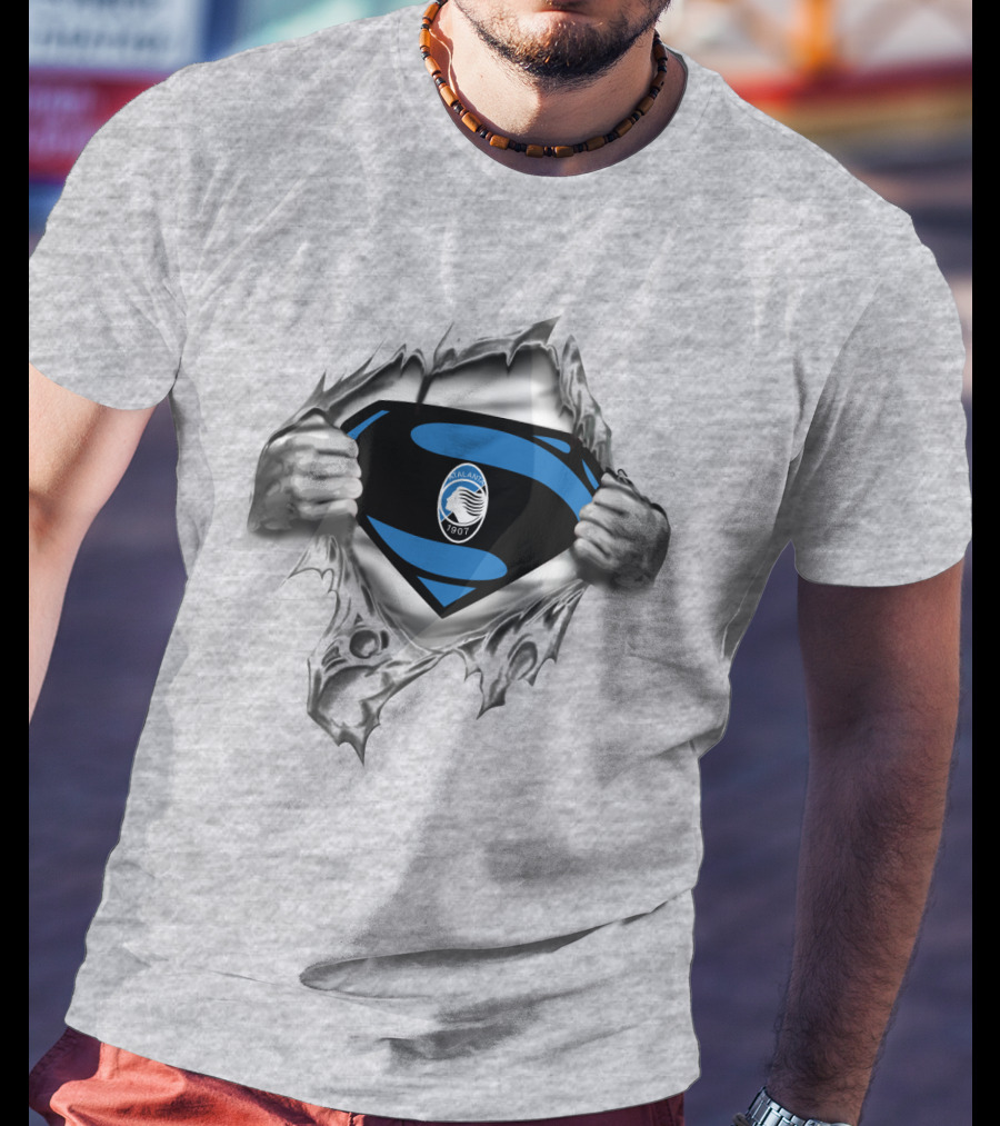 Atalanta 1907 Emblem With Superhero Tear T-Shirt