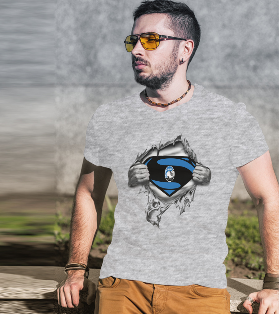 Atalanta 1907 Emblem With Superhero Tear T-Shirt