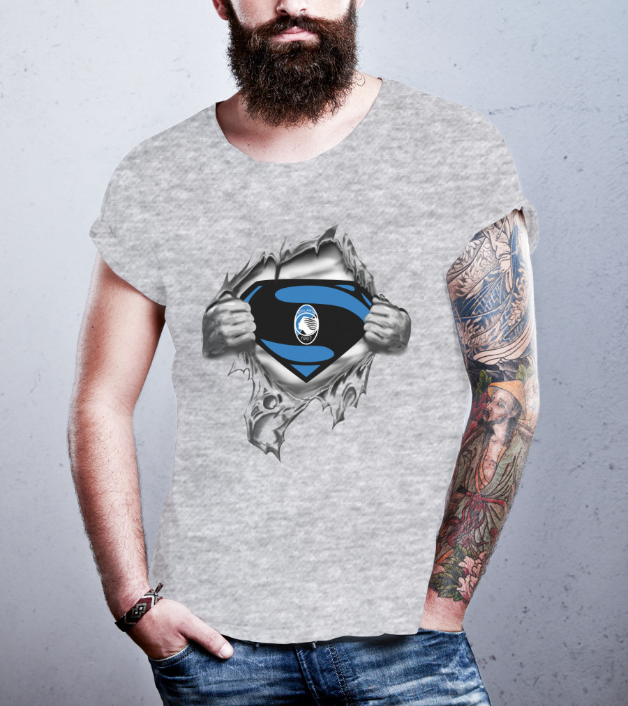 Atalanta 1907 Emblem With Superhero Tear T-Shirt