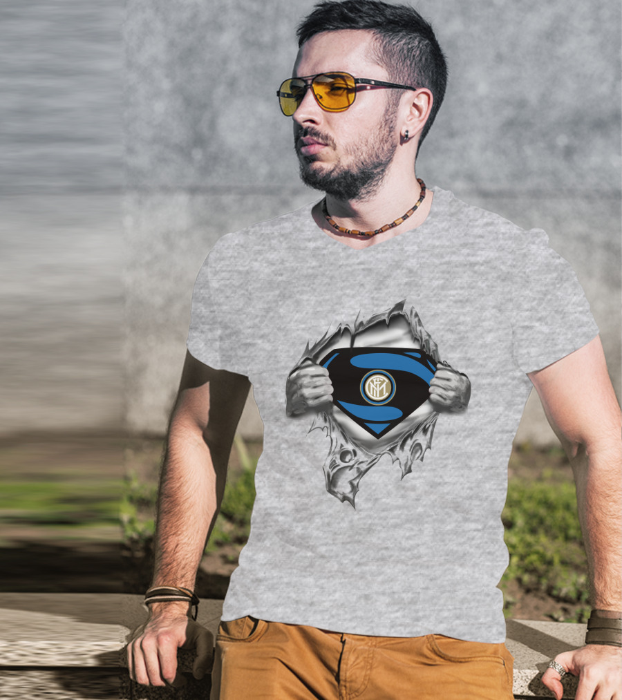 Inter Milan Superman Emblem Reveal T-Shirt