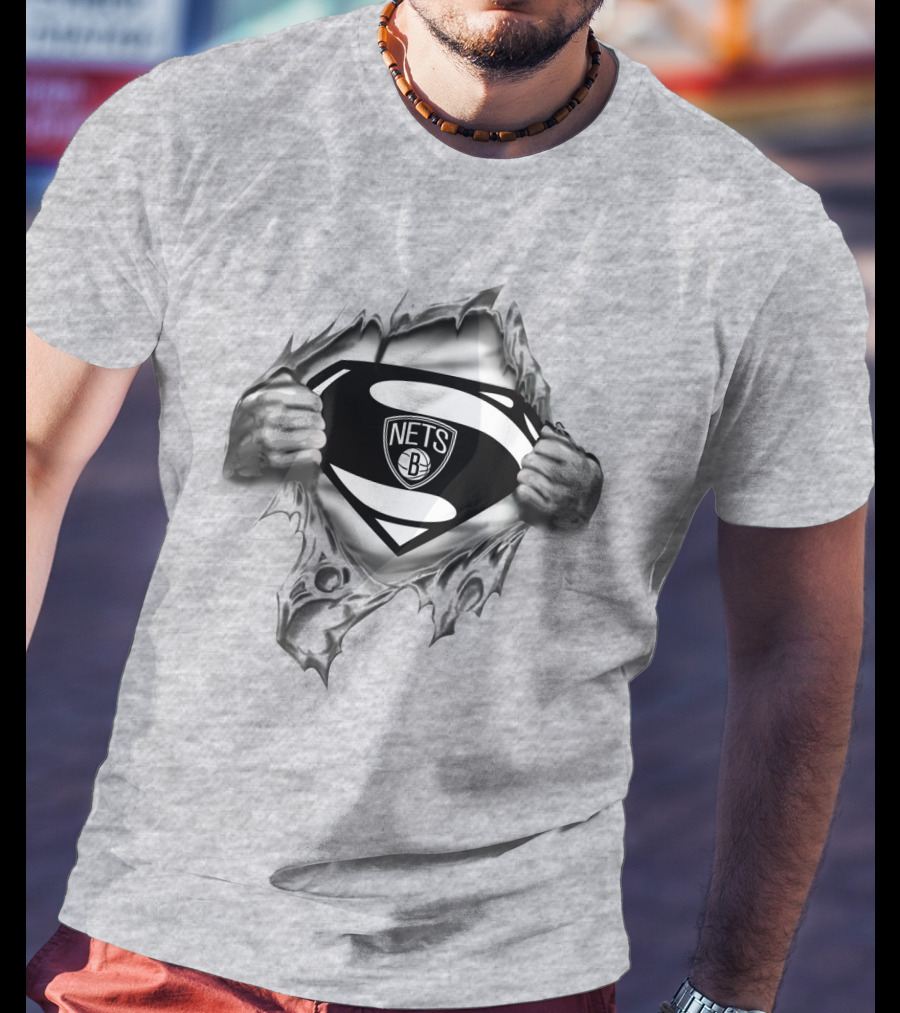 Brooklyn Nets Logo Superman Comic Style Burst T-Shirt