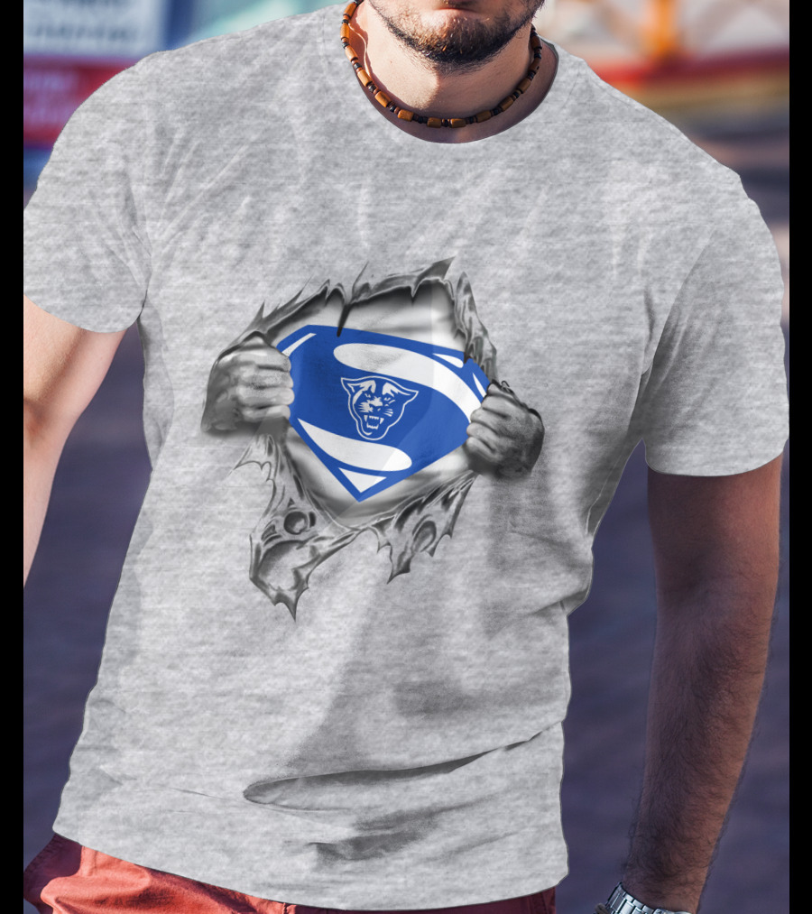 Georgia State Panthers Superman Logo Shield T-Shirt