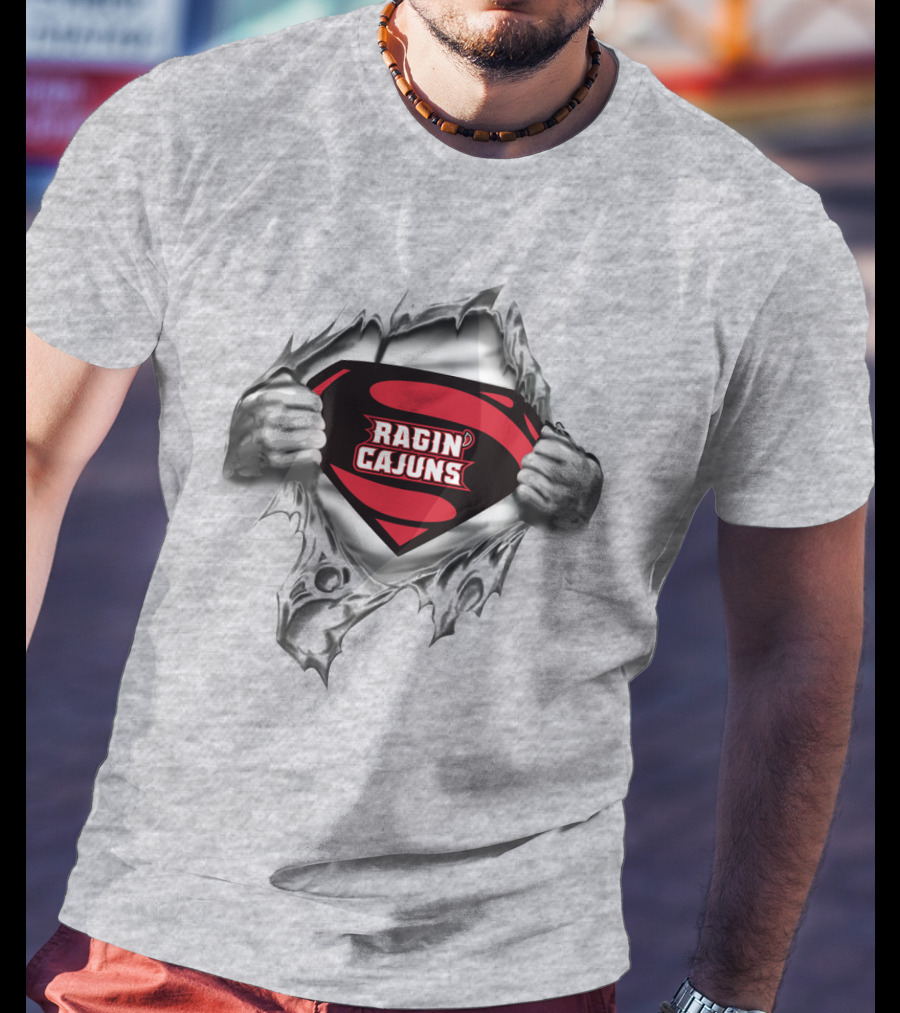 Superhero Style Louisiana Ragin Cajuns T-Shirt