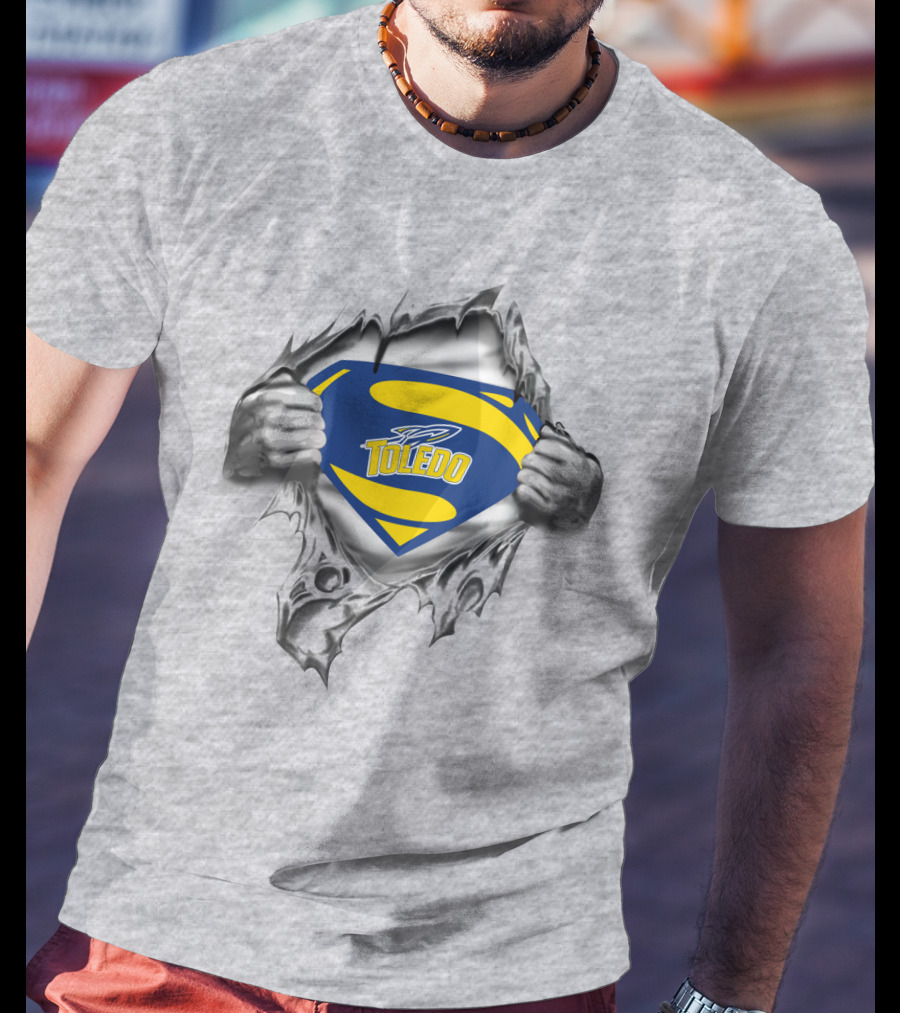 Toledo Rockets Shield Logo With Superhero Emblem Style T-Shirt