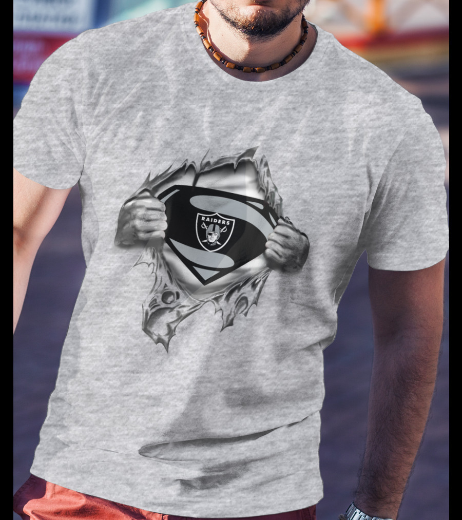 Las Vegas Raiders Superman Logo Burst T-Shirt