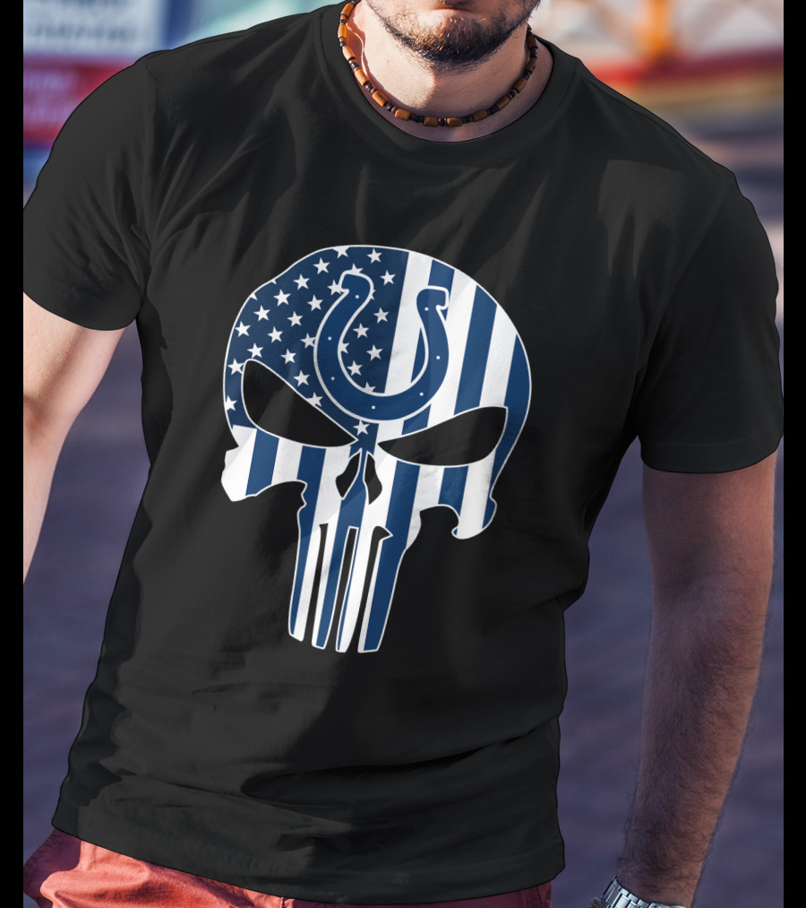 Colts Skull American Flag Punisher T-Shirt