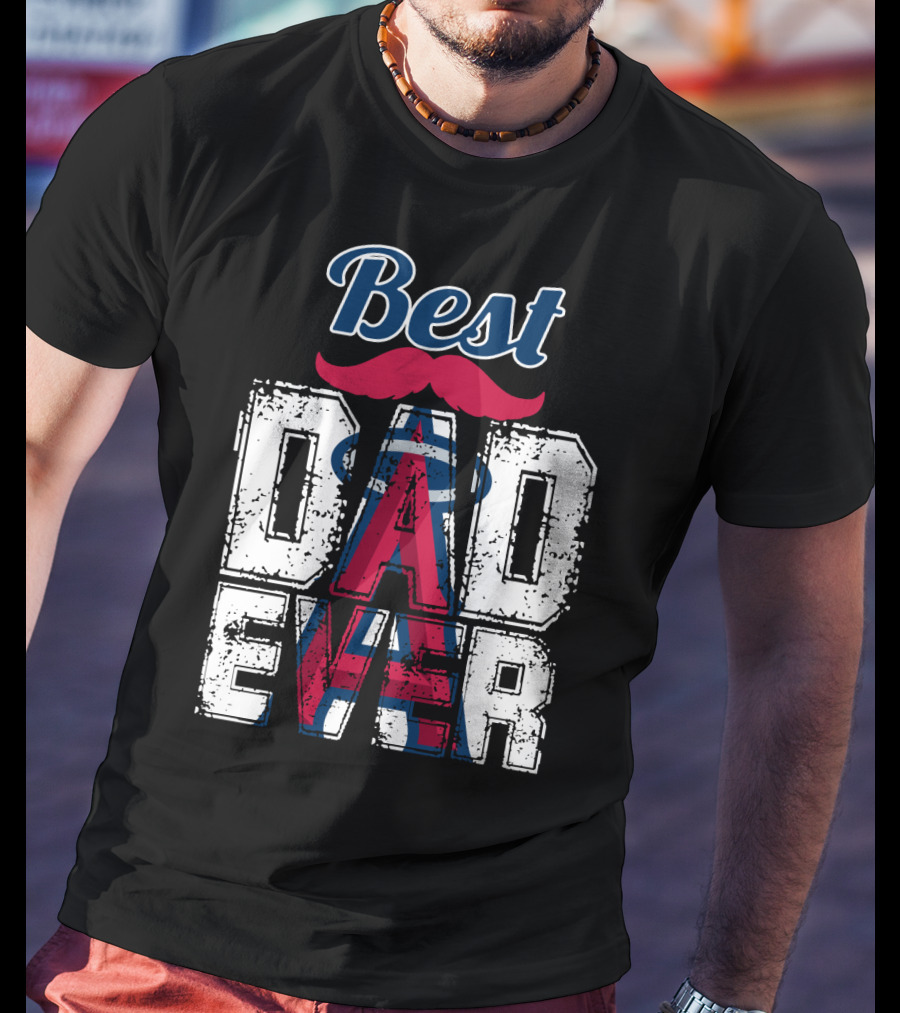 Best Dad Ever Angels Mustache T-Shirt