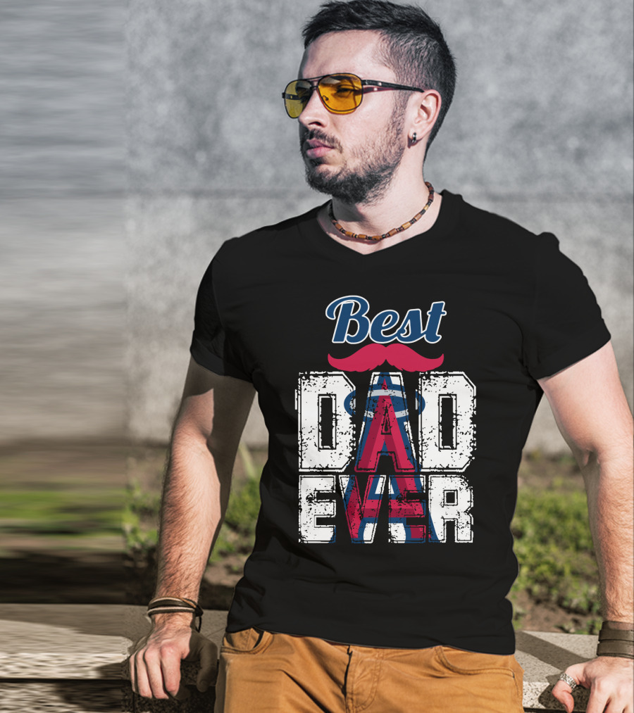 Best Dad Ever Angels Mustache T-Shirt