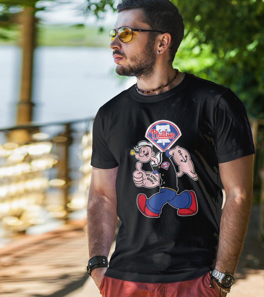 Phillies Popeye Thumbs Up Phillies Logo Retro Style T-Shirt