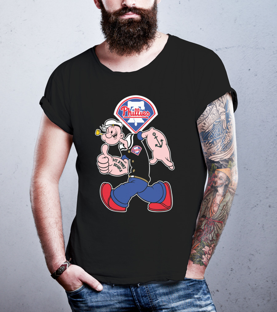 Phillies Popeye Thumbs Up Phillies Logo Retro Style T-Shirt