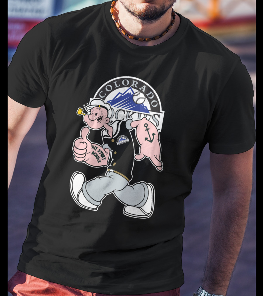 Colorado Rockies Popeye Mlb Crossover My Story Begins T-Shirt