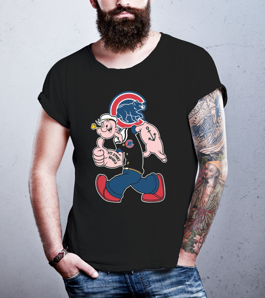Chicago Cubs Popeye Cartoon Crossover T-Shirt