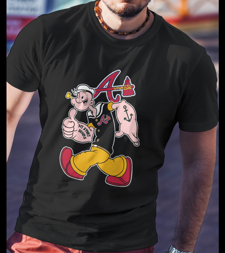 Atlanta Braves Popeye My Story Begins Anchors T-Shirt