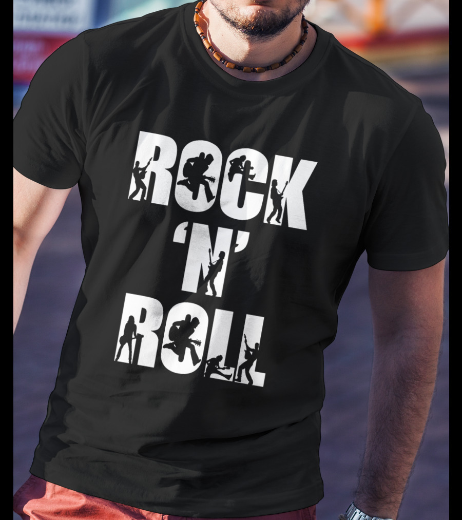 Rock 'N' Roll Guitarist Silhouette Icons T-Shirt