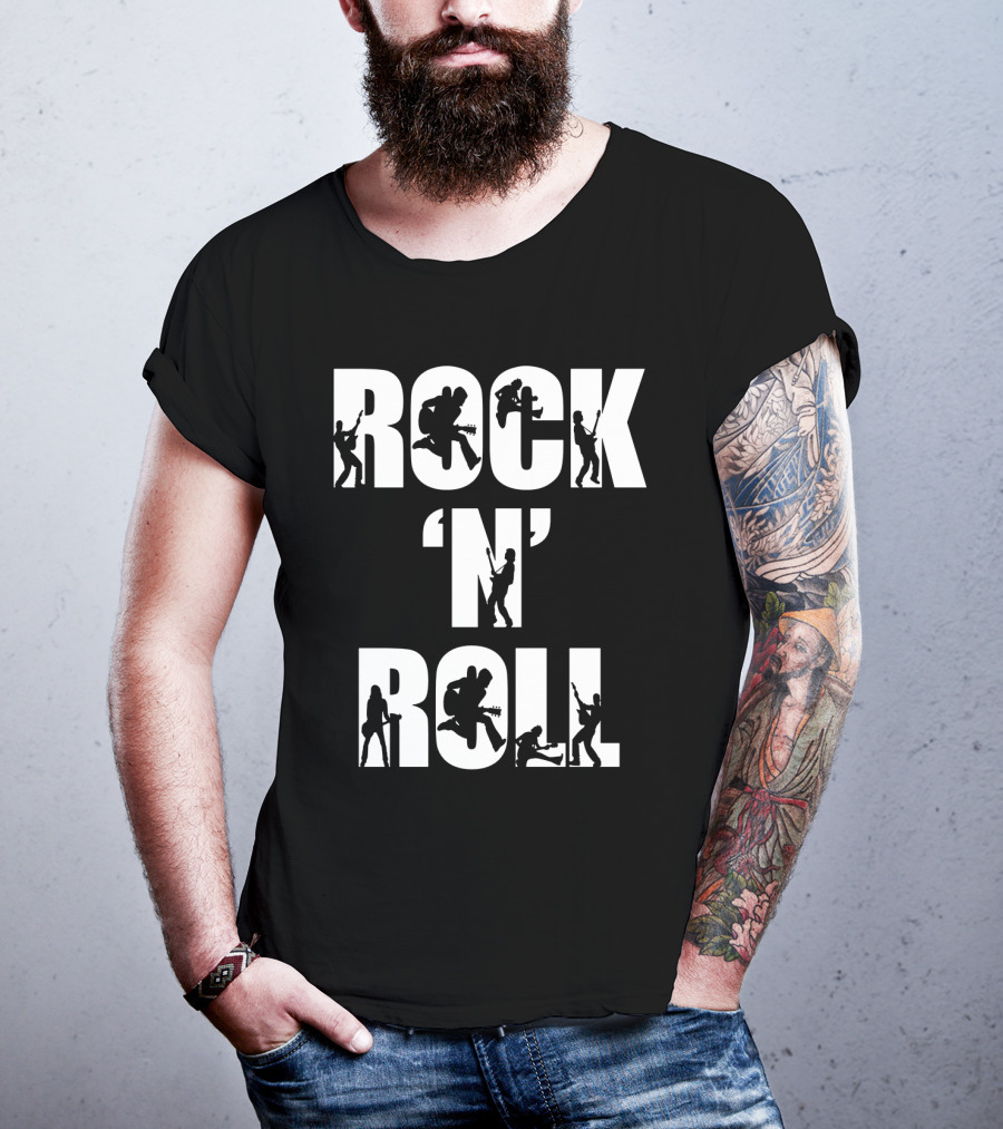 Rock 'N' Roll Guitarist Silhouette Icons T-Shirt